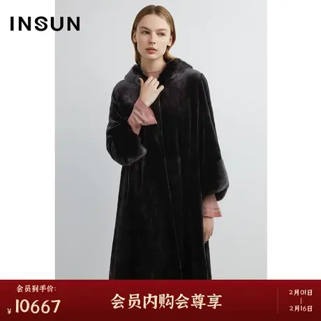 INSUN恩裳线上专选冬季连帽整貂水貂皮草外套商品大图