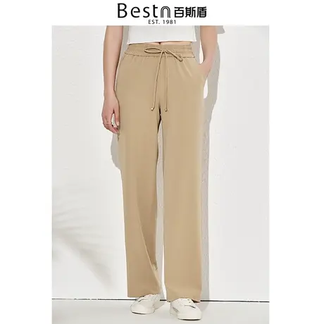 百斯盾宽松阔腿裤女装休闲裤 夏季官方正品弹力时尚通勤文艺女裤商品大图