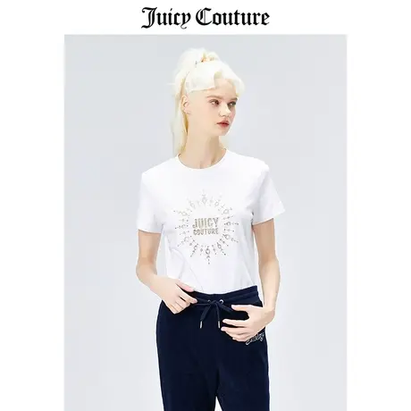 Juicy Couture橘滋美式夏季新款时尚烫钻宽松半袖上衣女短袖T恤女商品大图