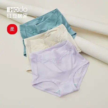 红豆居家女士莫代尔内裤中高腰内裤抗菌收腹短裤女妈妈三角裤商品大图