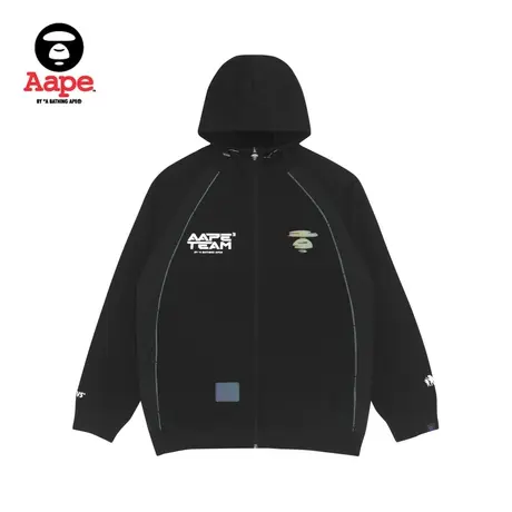 Aape旗舰店男装秋冬猿颜章字母印花潮流拉链连帽卫衣外套3877XXI图片
