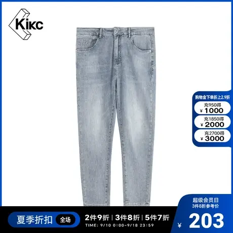 kikc牛仔裤男2022夏季新款商场同款时尚潮流休闲修身经典牛仔裤子图片