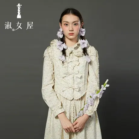 淑女屋官方旗舰店蝴蝶结棉马夹女外搭秋冬2023新款设计感小众外套图片