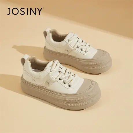 Josiny/卓诗尼休闲鞋女款2024新款春季学生通勤舒适厚底休闲板鞋商品大图