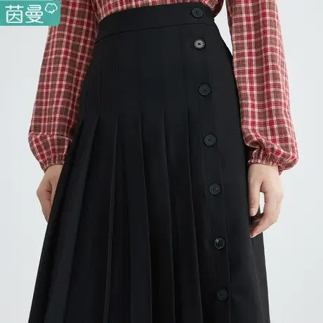 茵曼旗舰店百搭女2023年春季新款通勤高腰显瘦不规则a字半身裙图片