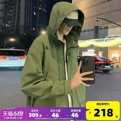 唐狮2025冬新款外套男休闲运动外套工装连帽宽松男士夹克外套yc图片