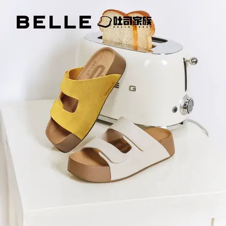 百丽厚乳/QQ吐司拖勃肯拖鞋可外穿凉拖商品大图