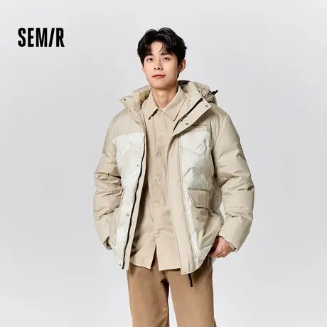Semir/森马森马超级植物羽绒服男中长款宽松连帽冬装户外工装风潮图片