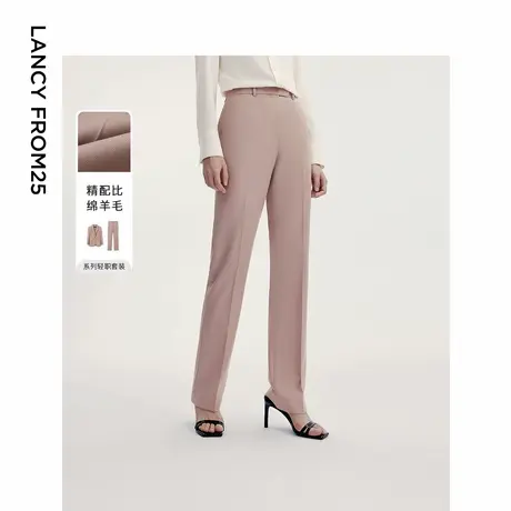[朗姿奥莱]【意大利设计】朗姿羊毛直筒通勤职业长裤女2024年秋季商品大图