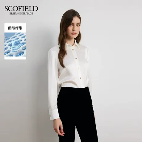 【醋酸】Scofield女装智感商务风衬衫廓形垂顺上衣2025秋季新品商品大图