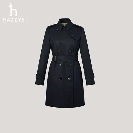 【商场同款】Hazzys哈吉斯中长款风衣女士2025年秋季新款通勤外套图片