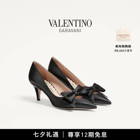 [新品上市][礼物]华伦天奴 VALENTINO 女士 BOWOW 小山羊皮高跟鞋商品大图