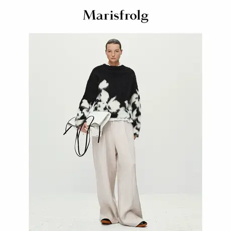 【艺术家灵感】Marisfrolg玛丝菲尔2025春新款圆领正肩毛衣针织衫商品大图