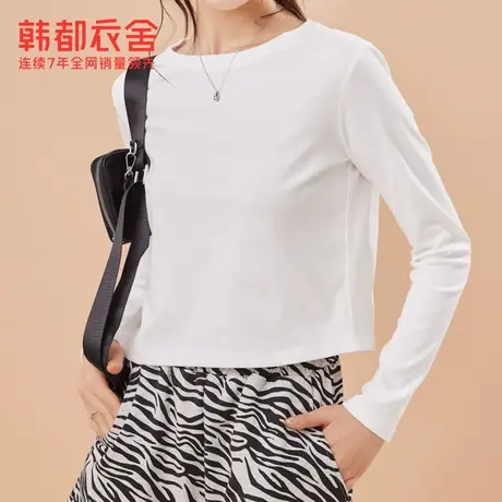 韩都衣舍冬季新款女装上衣T恤DFV1100011H图片