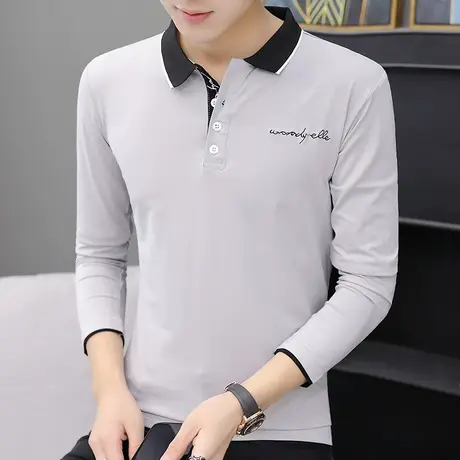刺绣绣花新款翻领POLO衫男士短袖时尚休闲潮个性帅气2019新款汗衫商品大图