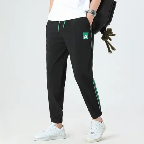 夏季休闲裤修身运动束脚哈伦裤九分裤百搭宽松裤子男韩版潮流小脚商品大图