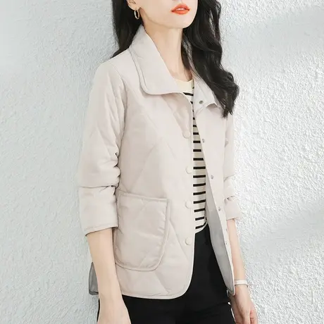 韩潮袭人设计感娃娃领棉衣棉服女冬季新款轻薄棉袄棒球服外套图片