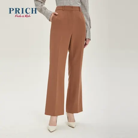 PRICH商场同款裤子新品秋冬新款经典腰部气质通勤舒适宽松西裤商品大图