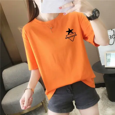 白色短袖t恤女2024年新款宽松圆领打底衫女内搭半袖黑色上衣ins潮图片