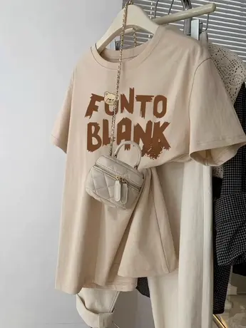 闺蜜装短袖T恤女2023新款夏季纯棉大码潮牌ins百搭美式高街风上衣商品大图