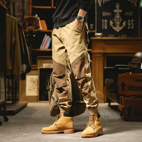 新款工装裤子男士韩版潮流痞帅宽松时尚百搭哈伦束脚宽松休闲卫裤商品大图