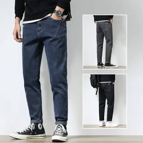 秋冬款牛仔长裤男士直筒宽松2024新款休闲男裤子冬裤男款外穿冬季商品大图