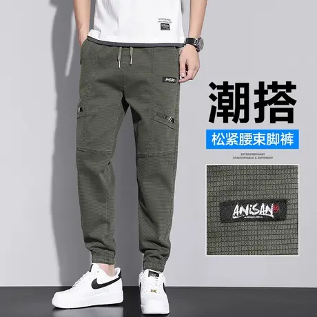 军绿色百搭防撕裂工装休闲裤男士夏季薄款户外伐木百搭工作男裤子商品大图