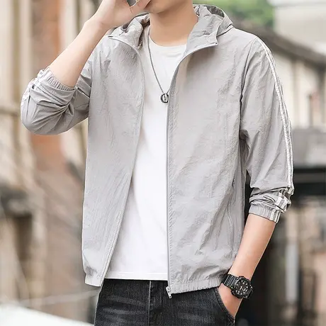 夏季男士运动休闲防晒衣冰丝薄款男装防紫外线防晒服透气夹克外套商品大图