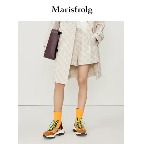 【经典老花】玛丝菲尔春季新款卡其色休闲短裤子女显瘦商品大图