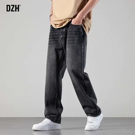 男士宽松牛仔裤男美式大码春季裤子2024年春秋新款工装裤直筒长裤商品大图