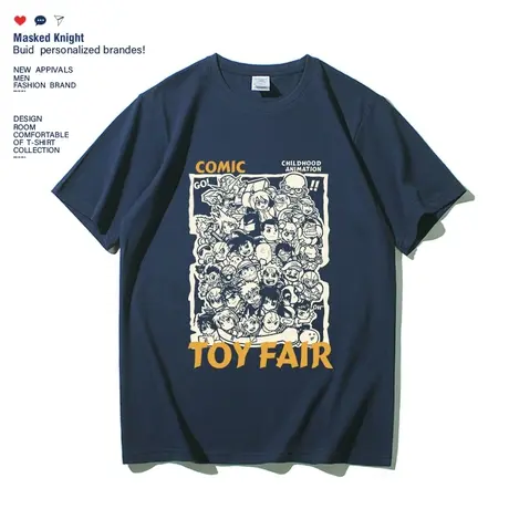 潮牌日系卡通印花短袖t恤男夏季学生潮流ins港风纯棉宽松半袖体恤商品大图