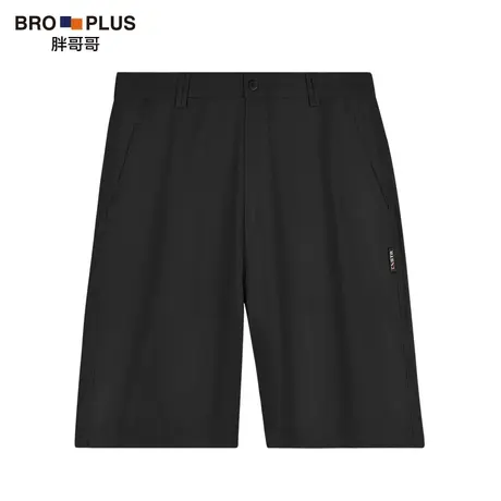 胖哥哥黑金轻奢夏季加肥加大码男士薄款五分裤肥佬简约商务短裤男商品大图