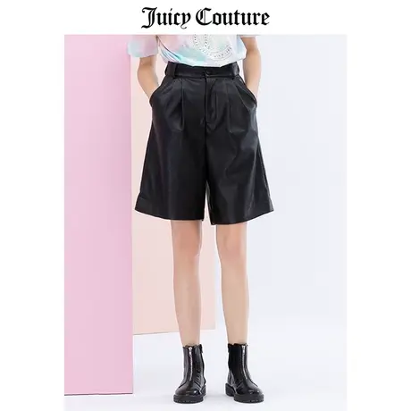 Juicy Couture橘滋夏季新款短裤女PU革时尚百搭显瘦薄款五分裤女商品大图