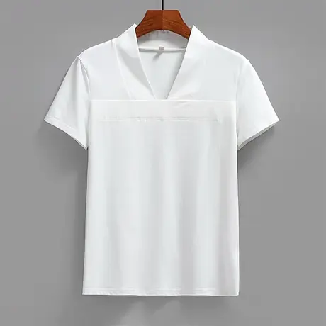 中衣汉服内搭夏季T恤改良通勤短袖V领纯色棉复古式睡衣上衣女商品大图