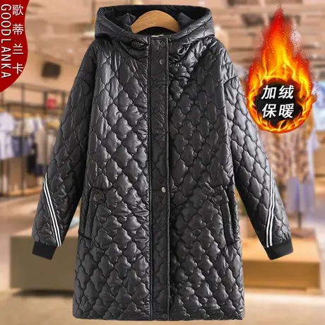 中年40岁妈妈装冬装棉服外套宽松洋气棉袄大码中长款连帽加绒棉衣商品大图