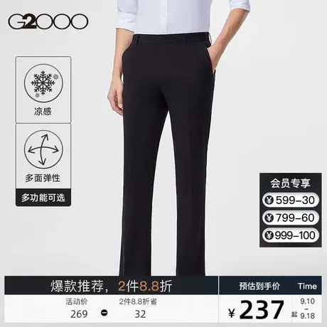 G2000男装 2023秋季新款商务经典直筒裤凉感弹性可机洗通勤西裤男图片