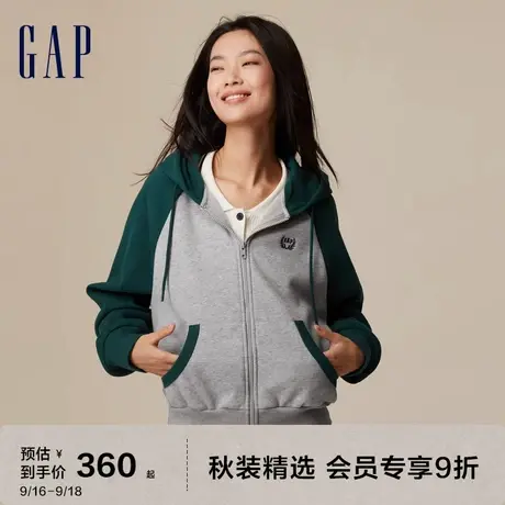【明星同款】Gap女装秋季2023新款天鹅绒卫衣756357休闲连帽衫图片