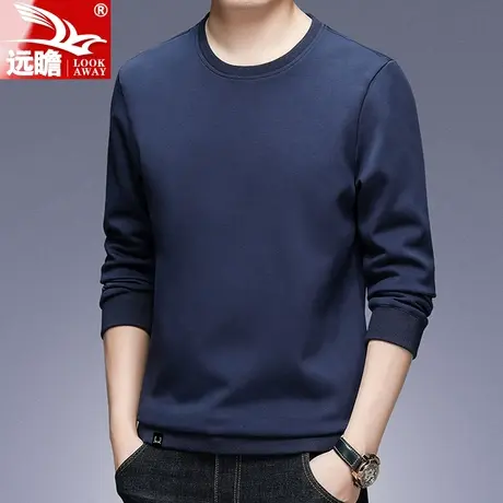 春秋季卫衣男2023新款潮牌宽松休闲长袖打底t恤男士圆领套头上衣商品大图