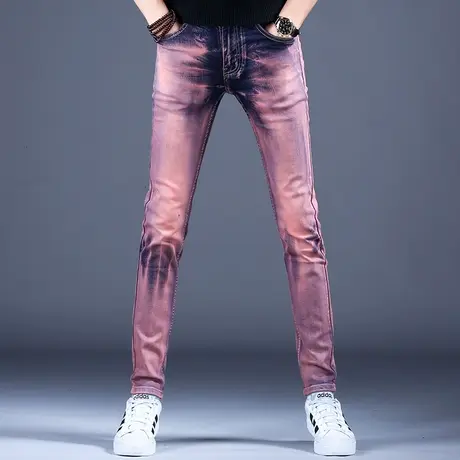 新因素轻奢潮牌牛仔裤男款修身小脚秋款新款休闲裤子男士紧身弹力商品大图