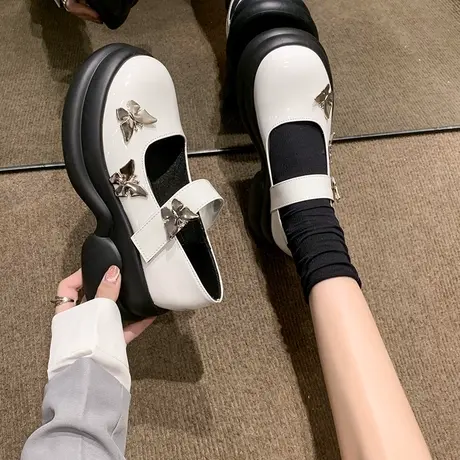 高级感厚底玛丽珍鞋女2023年新款秋季女鞋法式日系jk单鞋子小皮鞋商品大图