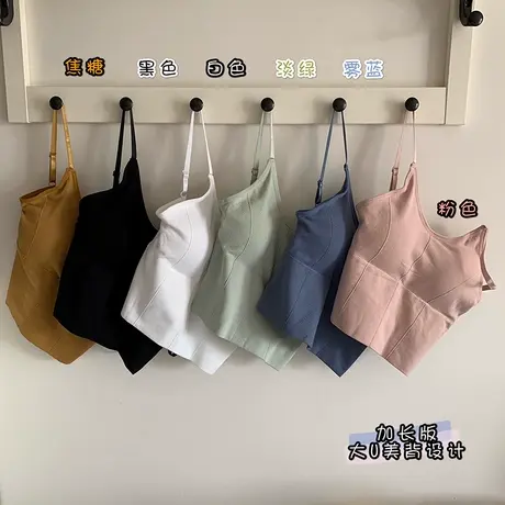 吊带背心夏美背内衣女无钢圈文胸学生高中少女聚拢抹胸裹胸罩薄款图片