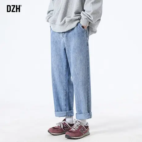 男士美式高街裤子男款秋季牛仔裤男阔腿直筒裤2023新款长裤哈伦裤商品大图