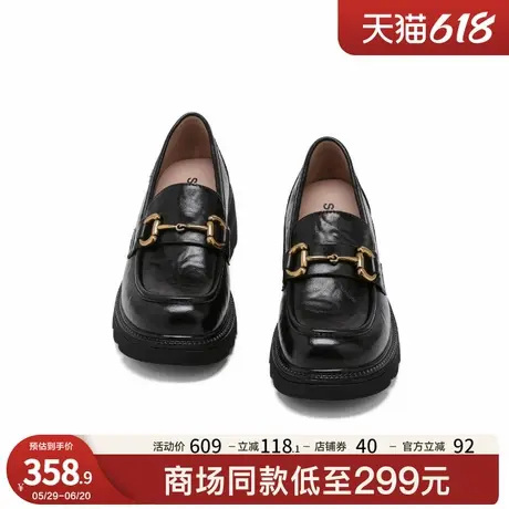 星期六金属扣小皮鞋女鞋2025新款百搭英伦JK学院风厚底乐福鞋商品大图