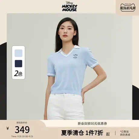 【迪士尼米奇系列】【商场同款】PRICH2023夏新款POLO针织短袖女商品大图
