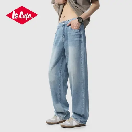 Lee Cooper/李库珀 凉感天丝阔腿牛仔裤男士直筒宽松复古休闲裤子图片