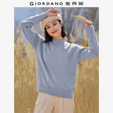 佐丹奴针织衫女装斜破骨小高领毛织套头针织衫 13354689商品大图