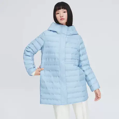 艾莱依艾莱依都市户外羽绒大衣女商场同款轻盈柔软连帽冬季外套图片