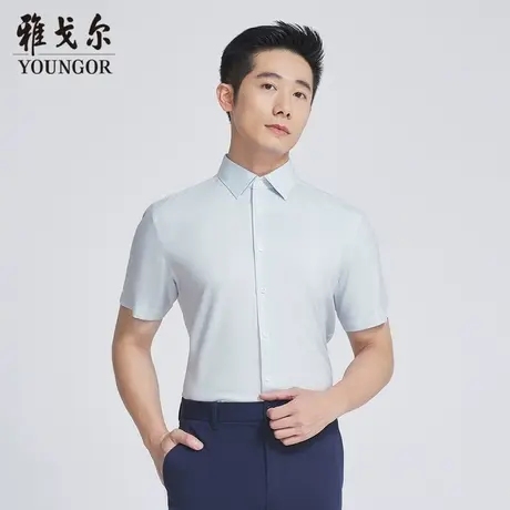 雅戈尔奥莱 商场同款男士短袖衬衫新款官方正品商务休闲短袖衬衫商品大图