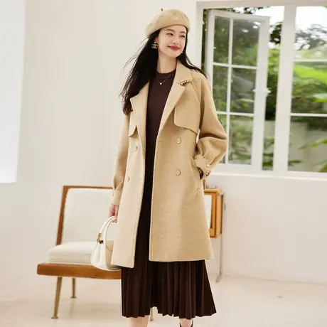时尚气质毛呢大衣2022年冬季新款淑女温柔通勤百搭显瘦中长款外套图片