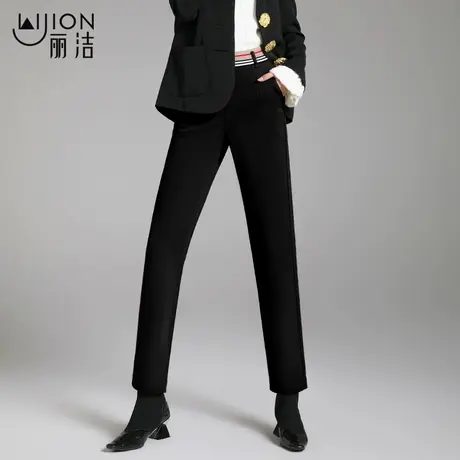 丽洁女裤西装阔腿裤女2023年春秋新款高腰显瘦垂感直筒裤休闲长裤商品大图
